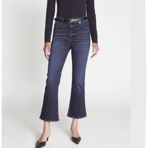 NWT FRAME Denim Le Crop Mini Bootcut Jeans Sz 24 Dark Blue Atlas 26 x 27.5" - Picture 1 of 13